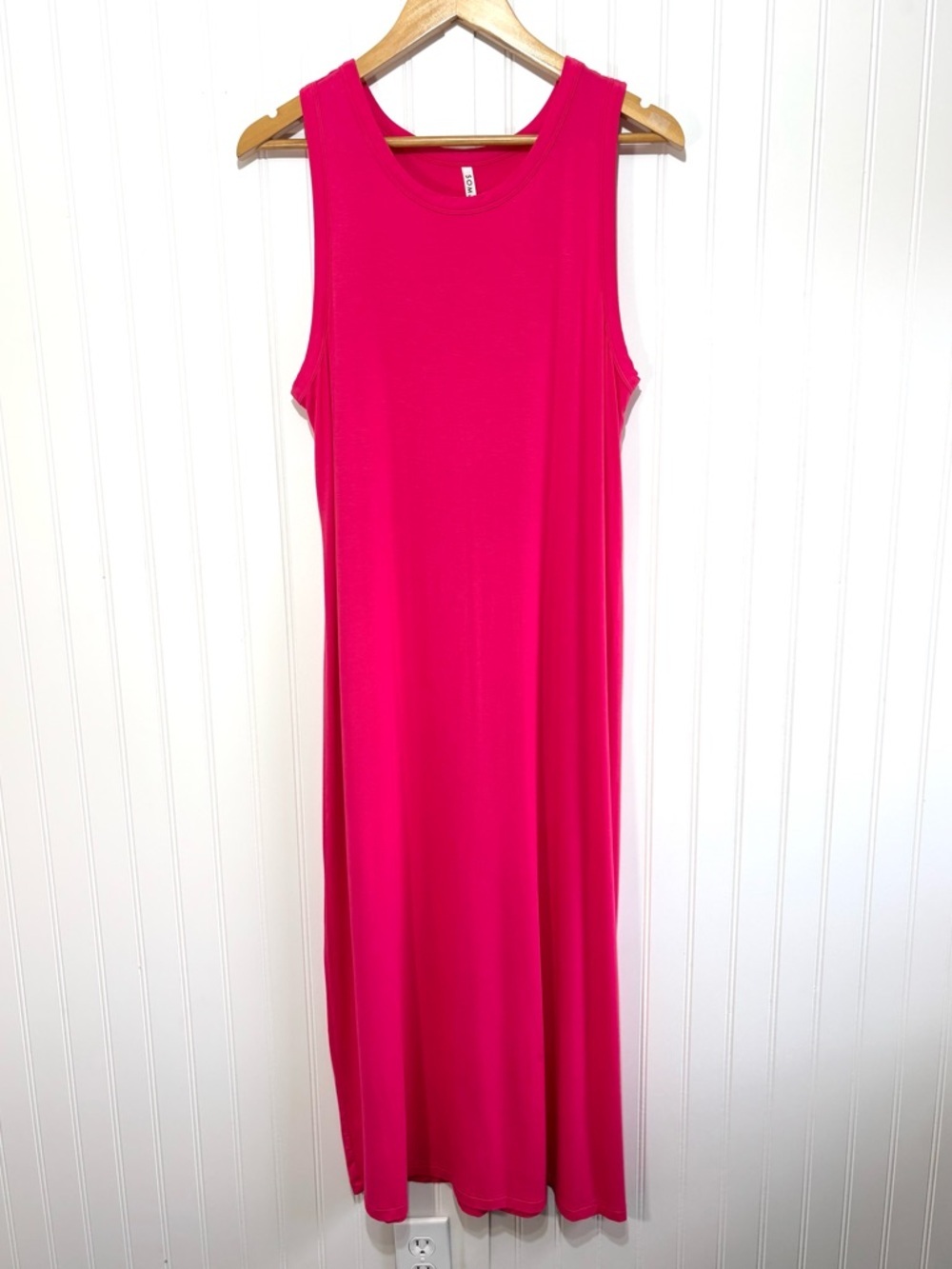 Soma Cool Nights Pink Long Tank Sleep Dress With Side Slit Size M - Picture 2 of 10